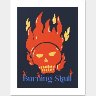 Burning Skull Posters and Art